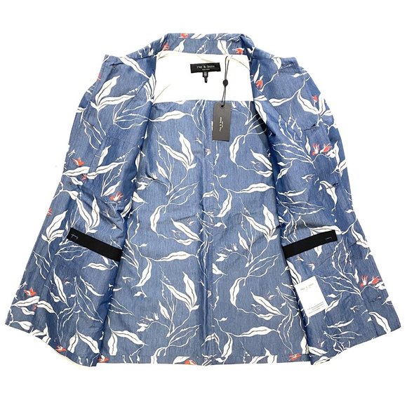 Rag & Bone Mace Shirt Jacket Indigo Floral $399 - Picture 2 of 3